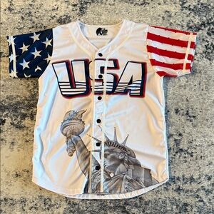 USA Flag Women's Baseball Jersey Size S